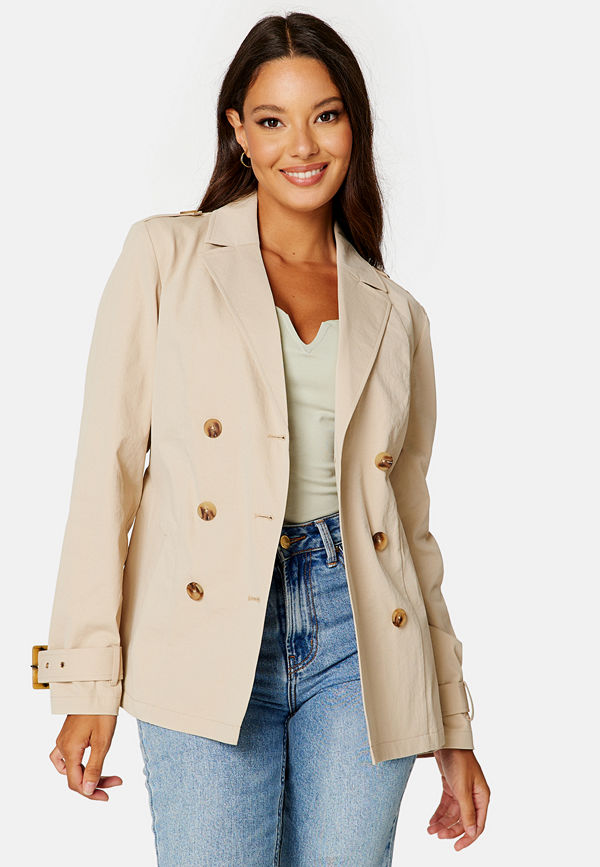 Chiara Forthi Cendra Short Trench Coat Cream
