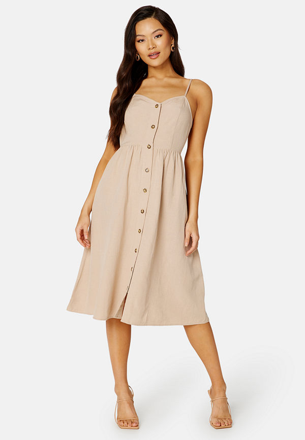 Vila Prisilla S/L Strap Knee Dress Cement