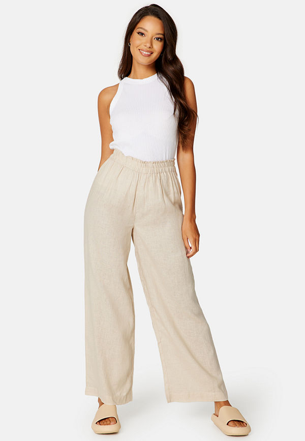 Only byxor Onltokyo  Linen Blend Pant Moonbeam