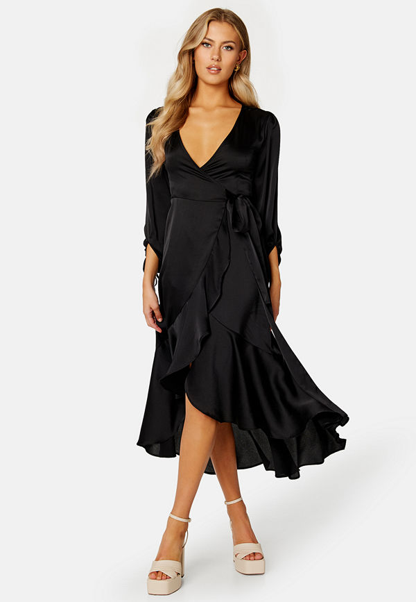 Bubbleroom Occasion Gilda Wrap Dress Black