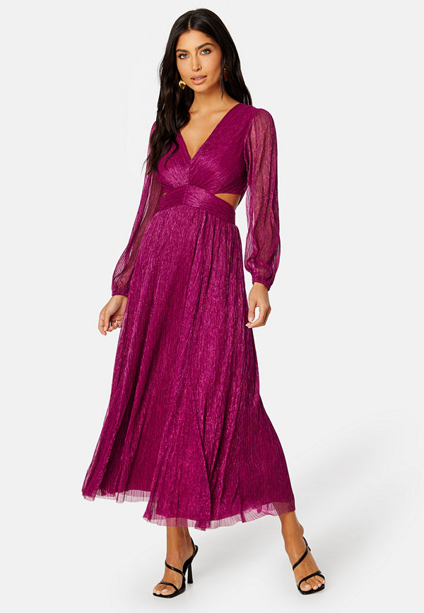 Forever New Cassandra Cut Out Plisse Dress Fuchsia Pink