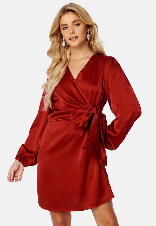 Object Collectors Item Adalina L/S Short Dress Red Dahlia