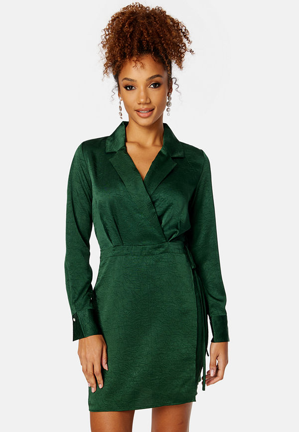 Vila Regitse L/S Short Wrap Dress Pineneedle