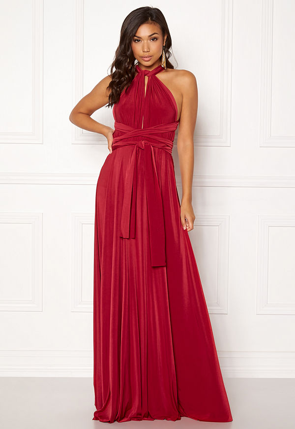 Goddiva Multi Tie Maxi Dress Red