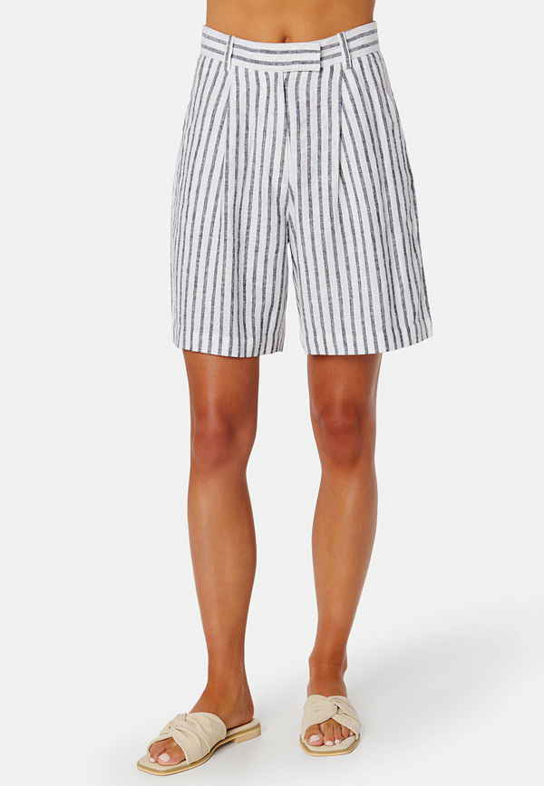 Bubbleroom CC linen striped shorts Striped