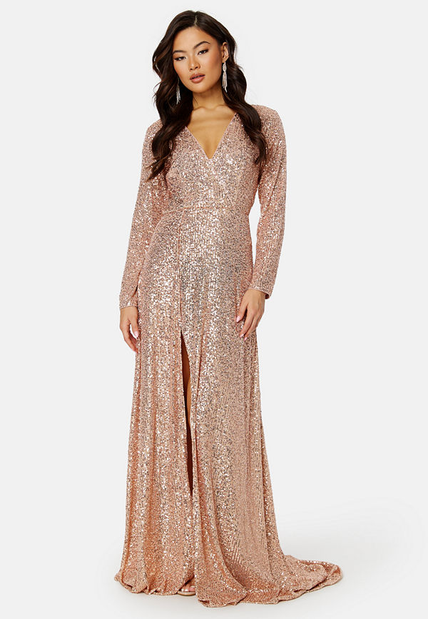 Elle Zeitoune Fontaine L/S Gown Rose Gold
