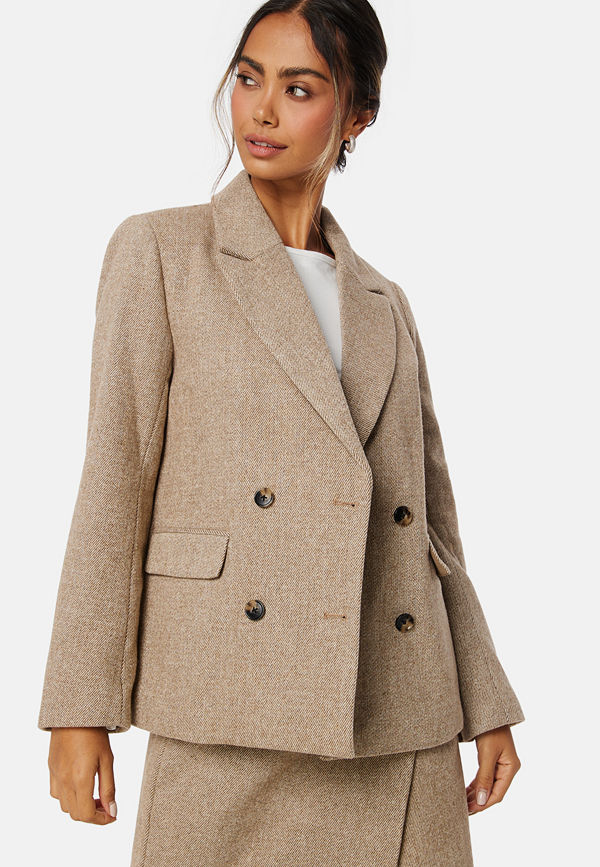 YAS Summer LS Wool Mix Blazer Toasted Coconut