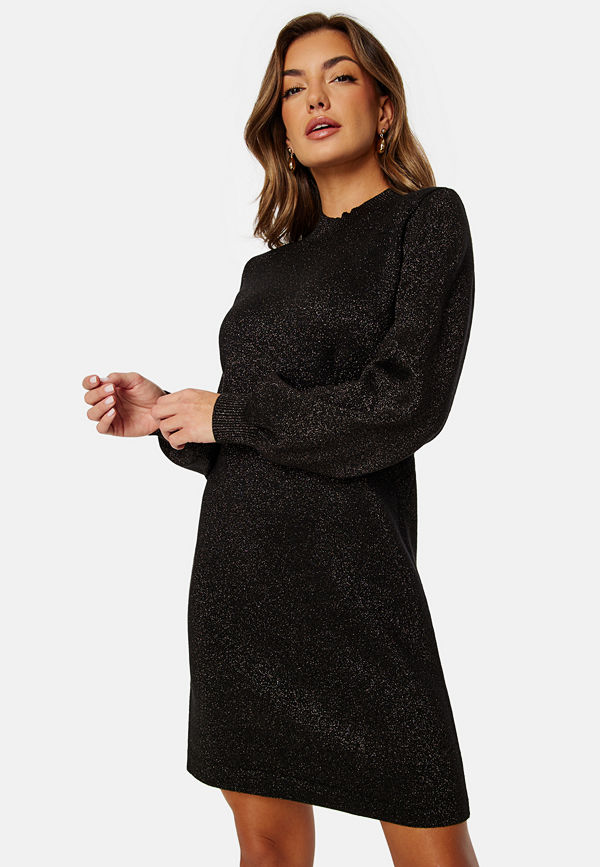 Object Collectors Item Reynard L/S Knit Dress Black Detail Glitter