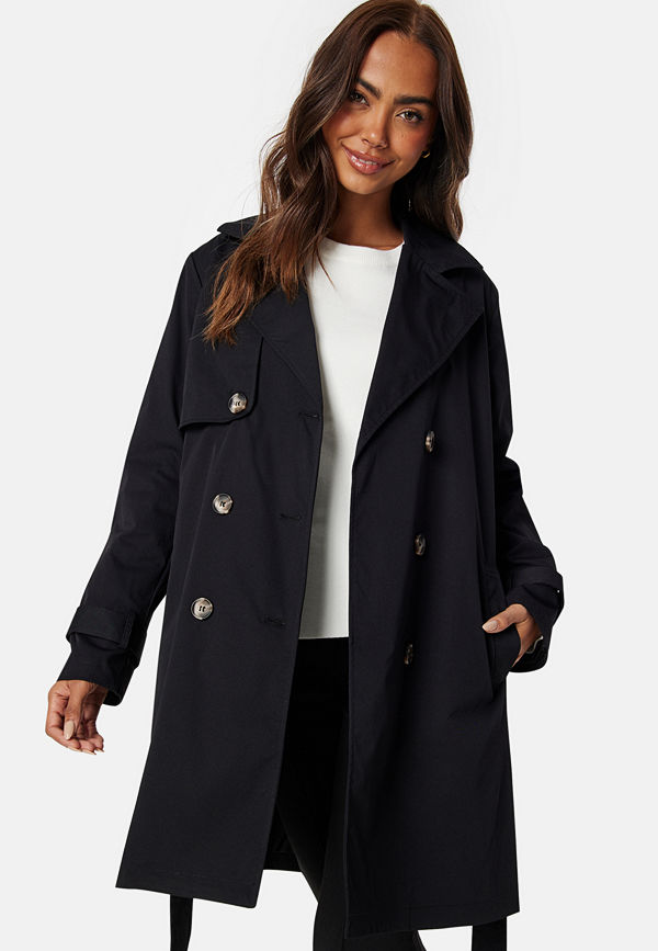 Happy Holly Pamela Trench Coat Black