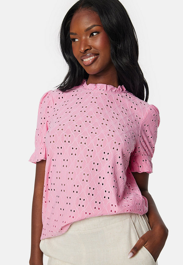 Vila Vikawa S/S Flounce Top Pastel Lavender