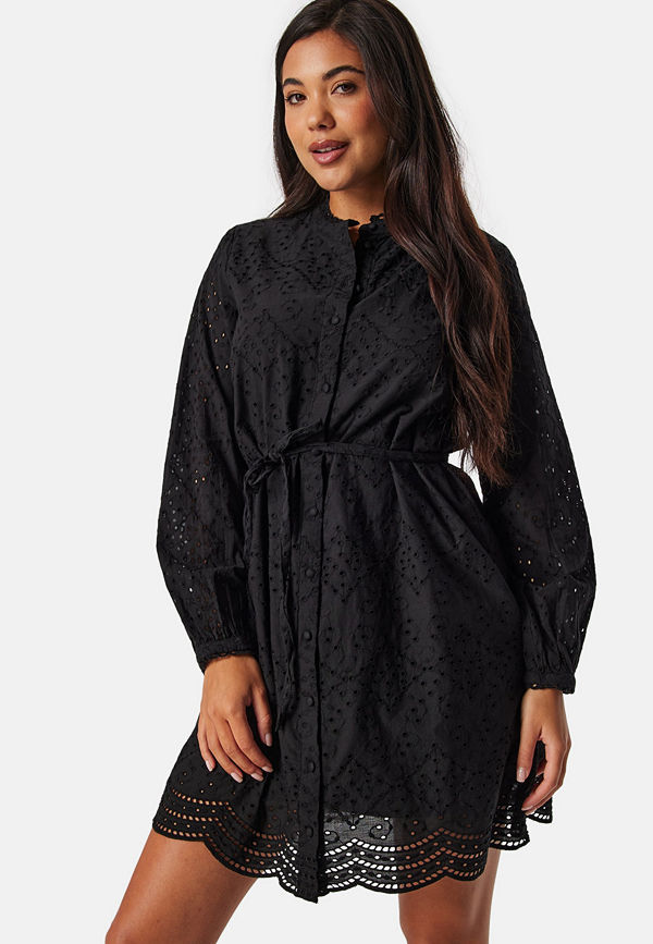 Selected Femme SlfTatiana Short Embr Dress Black