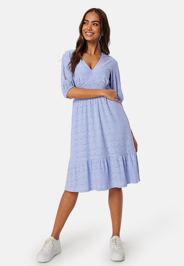 Happy Holly Broderie Anglaise Dress Dusty blue