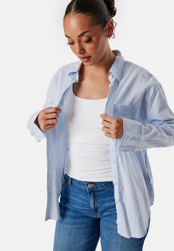 Gant Luxury Oxford Stripe Shirt Blue