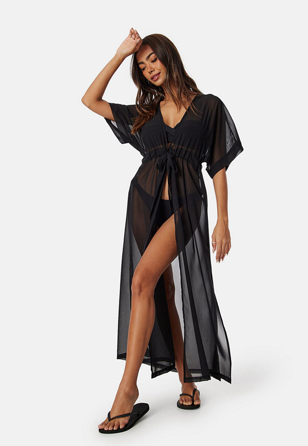 Bubbleroom Maxi Slit Beach Dress Black