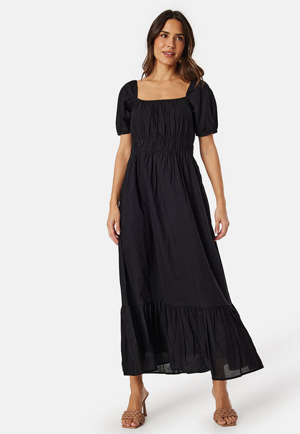 Bubbleroom Short Sleeve Cotton Maxi Dress Black