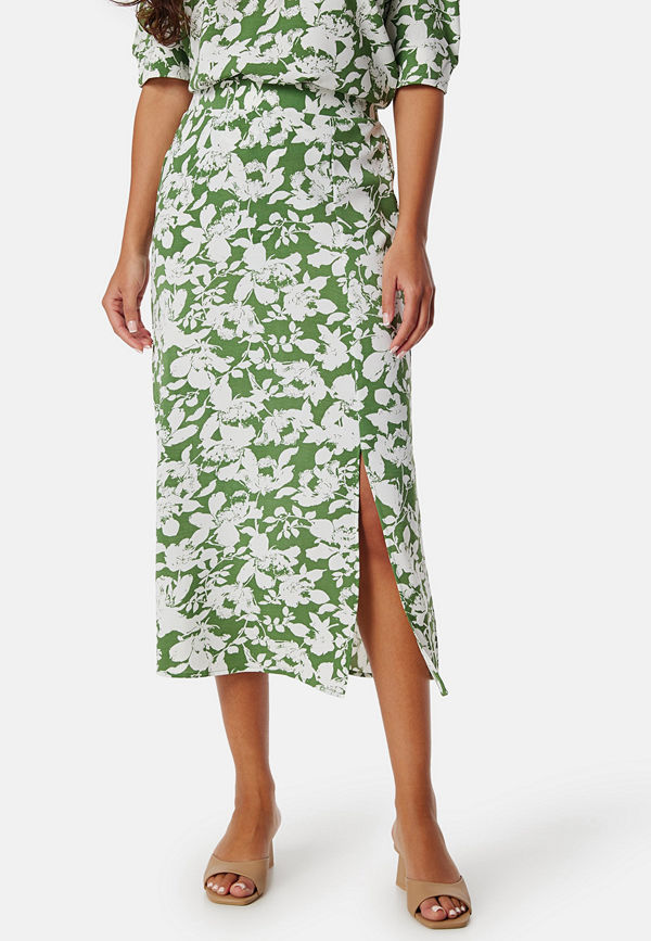 Vero Moda Vmfrej high waist 7/8 pencil skirt Green/White/Floral