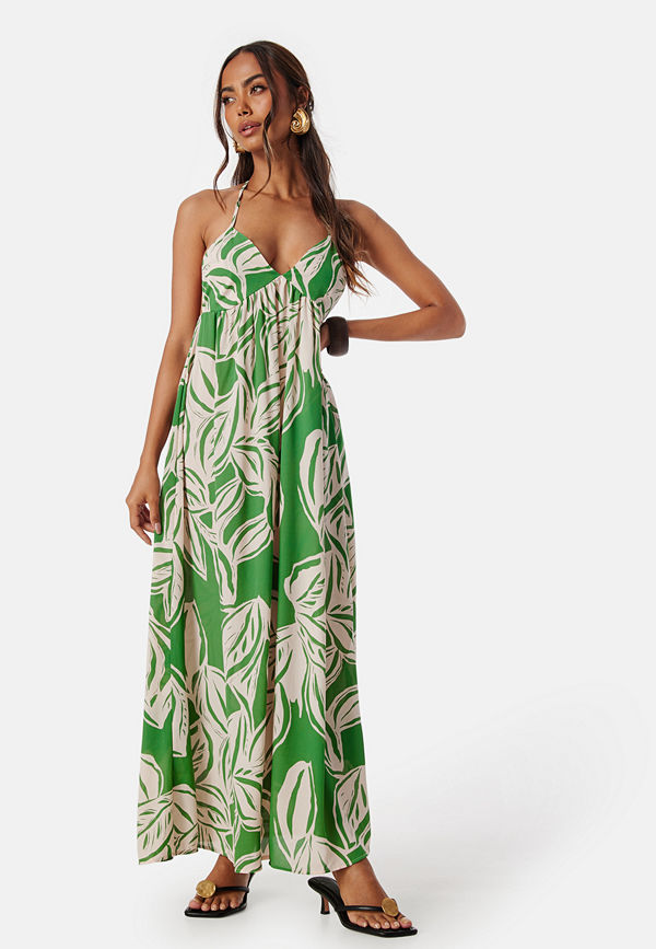 Only Onlalma life poly chole long dress Green/Patterned
