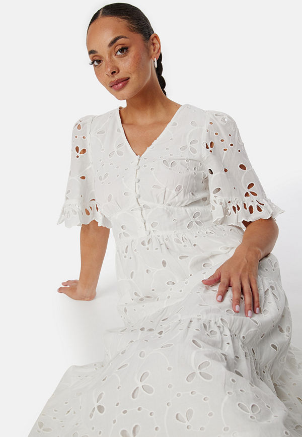 YAS Yaskanikka 2/4 Midi Dress Star White