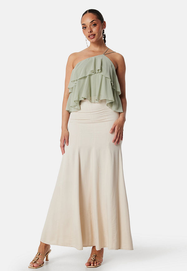 Bubbleroom Occasion Viscose Maxi Skirt Cream