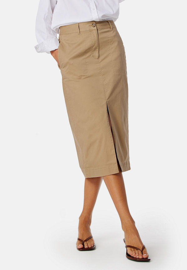 Gant Chino Slit Skirt Khaki