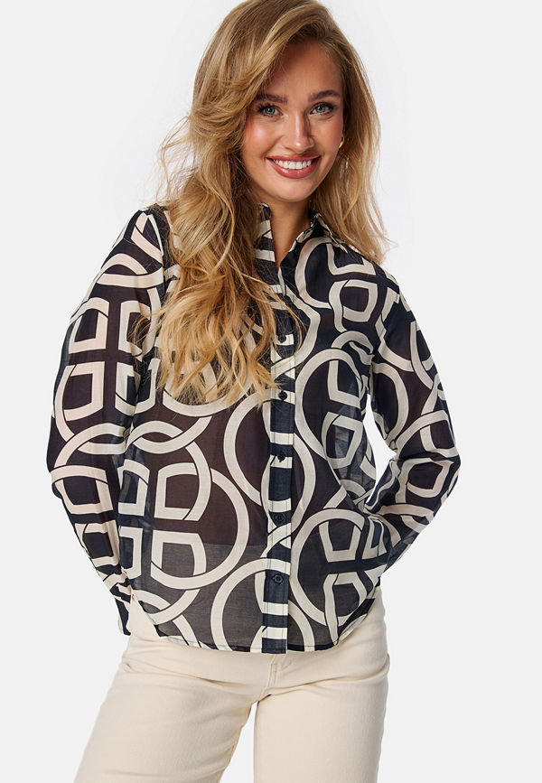 Gant Monogram Print Silk Shirt 11 Red Carpet Gl