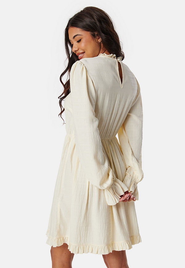 Bubbleroom Viscose Frill Dress Light yellow