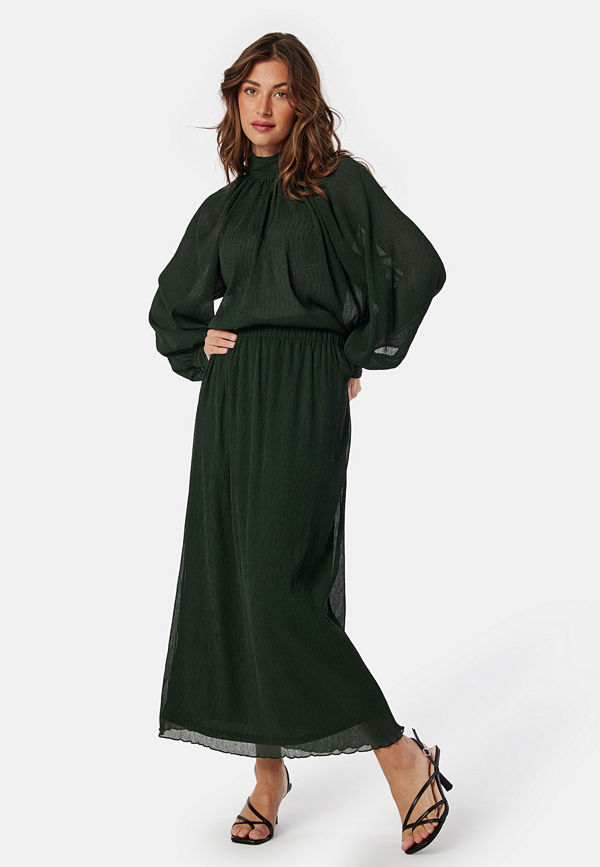 Bubbleroom Structured Maxi Skirt Dark green