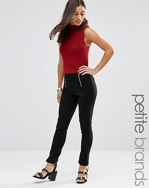 Glamorous Petite Skinny Trouser With Zip Front Detail