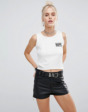 The Ragged Priest Nope Patch Crop Tank Top