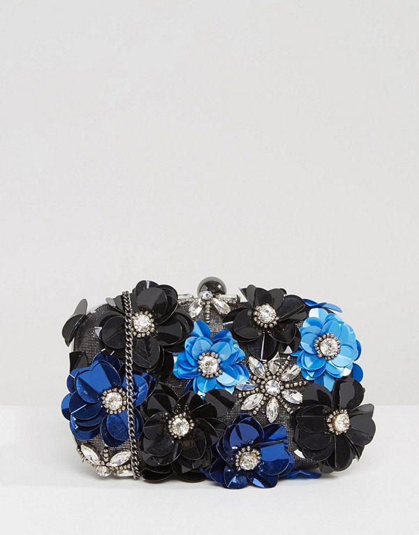 Park Lane kuvertväska Handmade Floral Embellished Structured Clutch Bag
