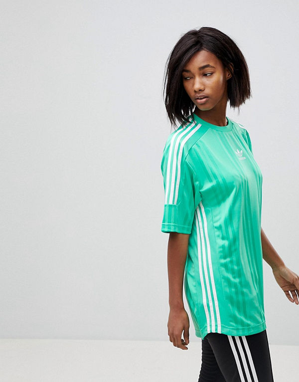 Adidas Originals Nova Grön jersey i jacquard-tyg med tre ränder
