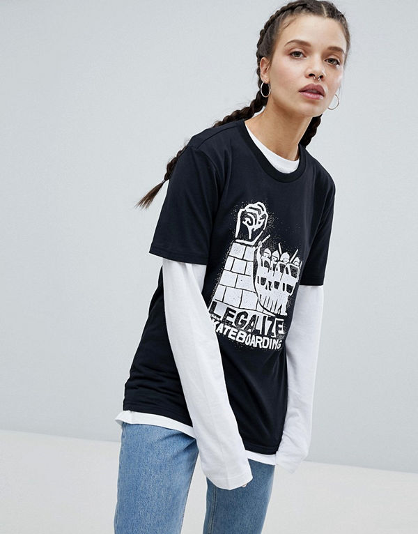 Adidas Skateboarding T-shirt i oversize-modell med Legalize-logga