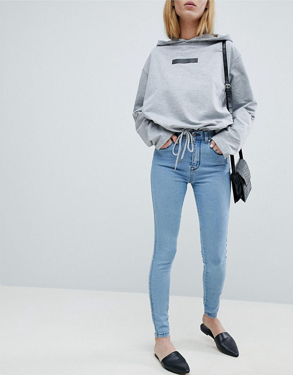 Dr. Denim Lexy Medelhöga skinny jeans Pure light blue
