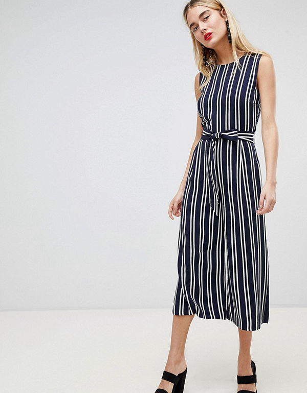 Warehouse Culotte Randig jumpsuit
