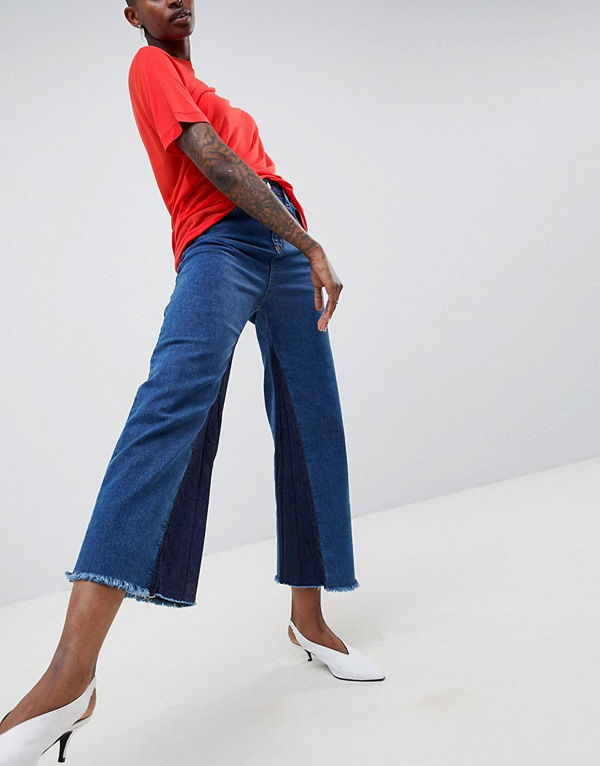 ASOS White Boyfriendjeans med råskuret parti