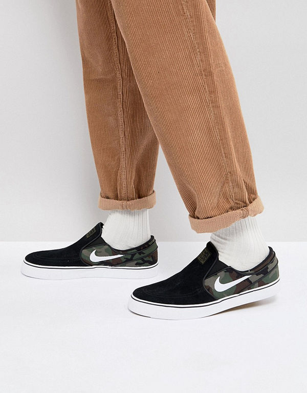 Nike Sb Zoom Stefan Janoski Slip-On Trainers In Black 833564-003