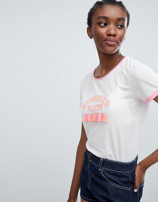 Sugar Dust T-shirt med tofs Summer Vibes