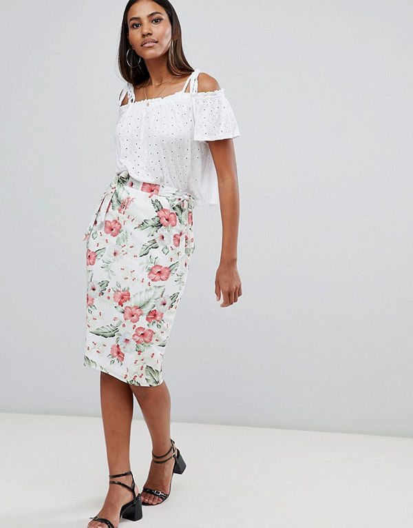Missguided Mönstrad pennkjol
