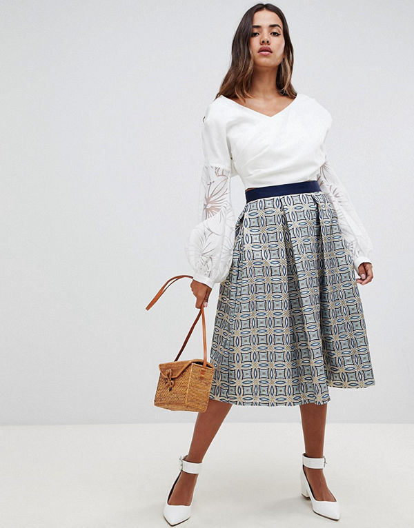 Closet London Rutig plisserad