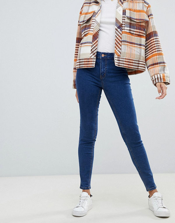 New Look Blå jeans i skinny fit Mellanblå