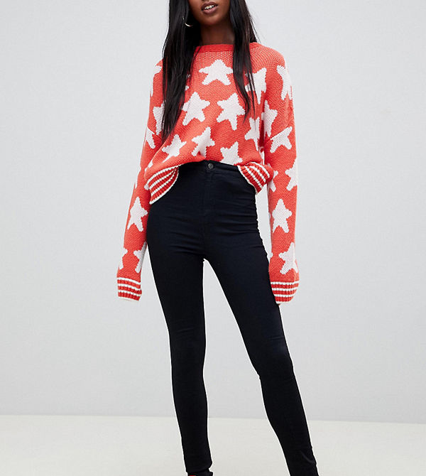 Noisy May Tall Svarta jeggings med hög midja