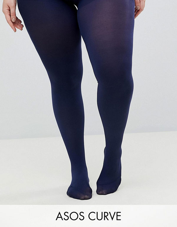 ASOS Curve Marinblå superstretchiga 90 deniertights