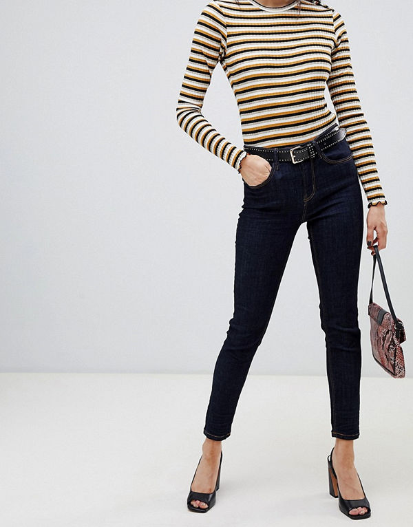Stradivarius Jeans med hög midja Blå