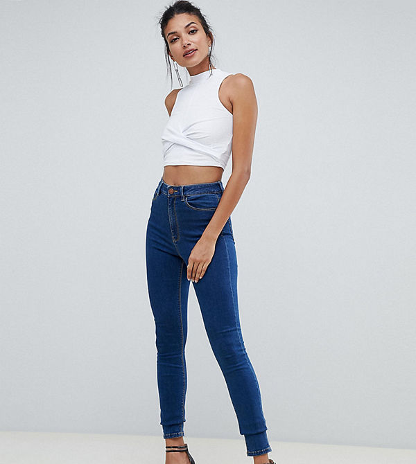 Asos Tall Ridley Blå skinny jeans med hög midja Lizzie