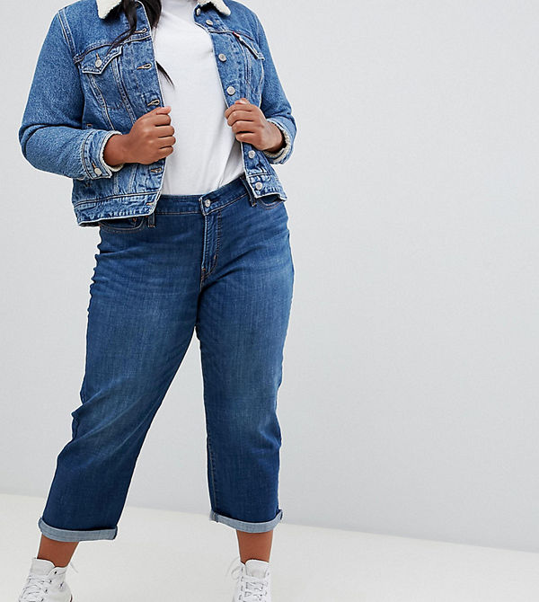 Levi's Plus Mellanblå boyfriendjeans Easy everyday jean