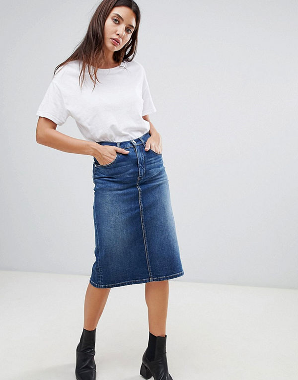 Blank NYC Jeanskjol Queen bee