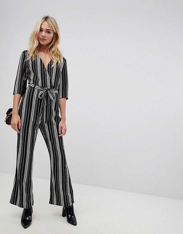 Parisian Randig jumpsuit Svart