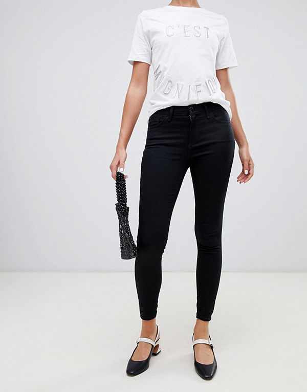River Island Amelie Svarta superskinny jeans med medelhög midja