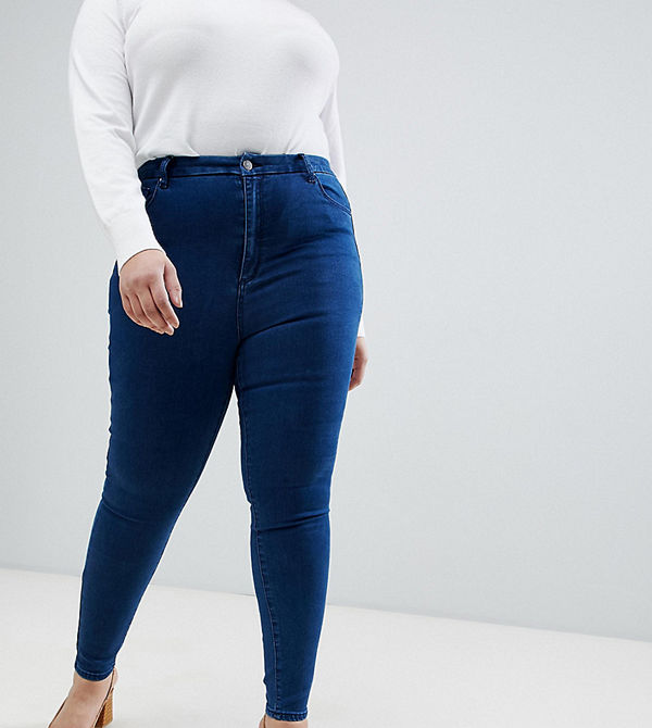 ASOS Curve 'Sculpt me' Blå kvalitetsjeans med hög midja Richmond