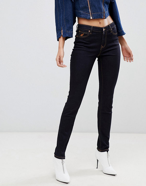 Vivienne Westwood Anglomania Jeans med hög midja och smal passform Blue k401